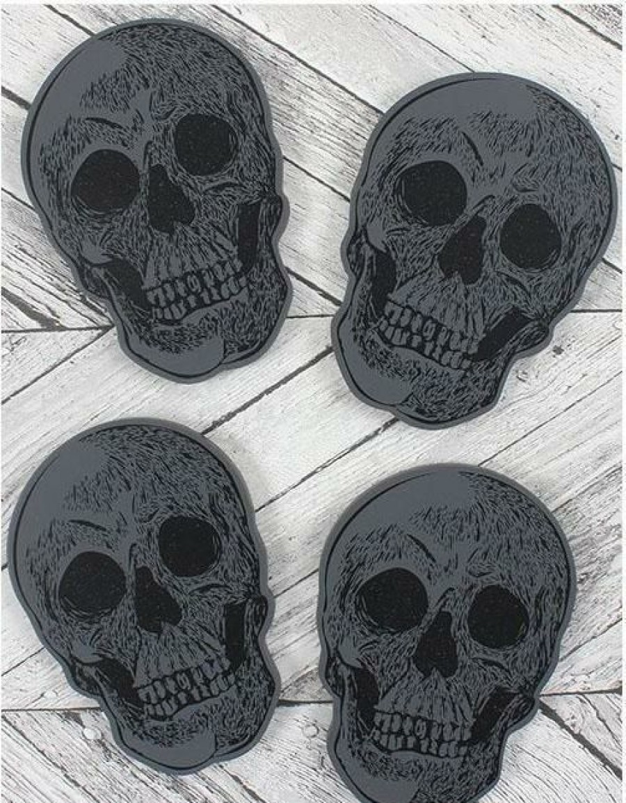 Homewares * | Top 10 Gothic Gifts Gothic Homewares Skull | Coasters [Set Of 4]