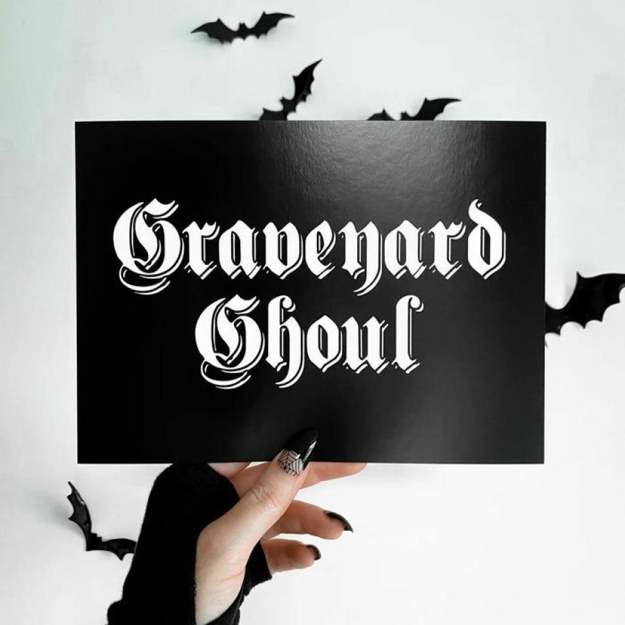 Homewares * | Brand New Ghosts Of October Gothic Homewares Graveyard Ghoul [A5] | Print