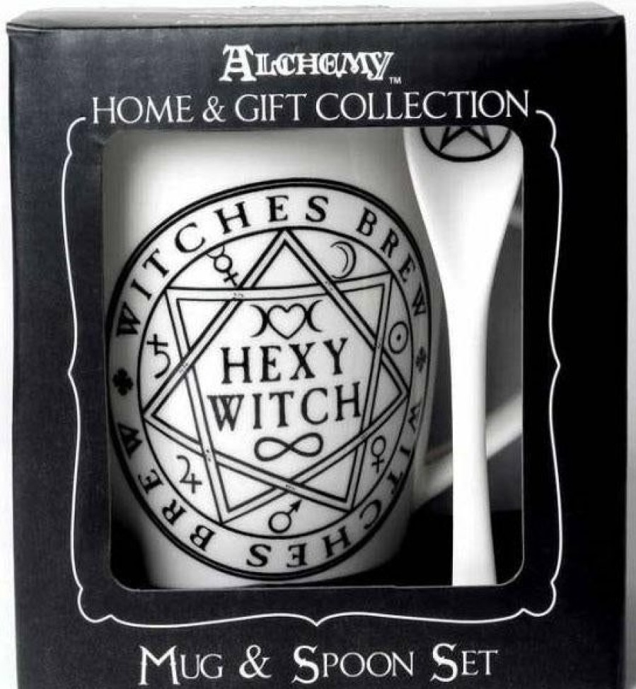 Homewares * | Best Sale Alchemy Gothic Gothic Homewares Hexy Witch | Mug And Spoon Set*