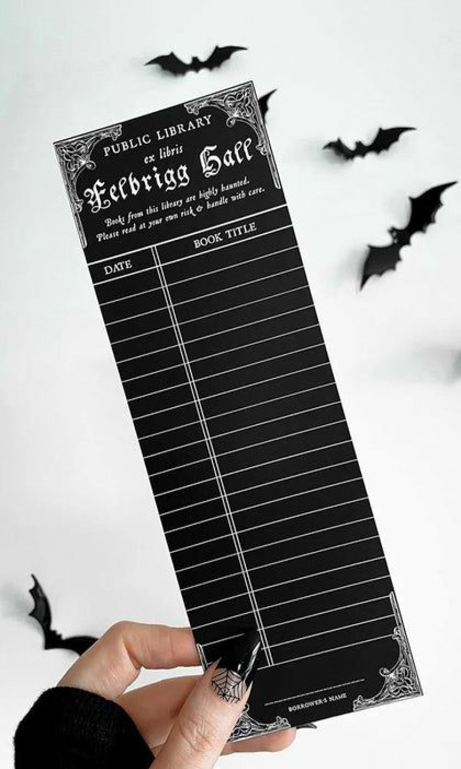 Styles * | New Ghosts Of October Halloween Haunted [Gothic] | Library Card Bookmark