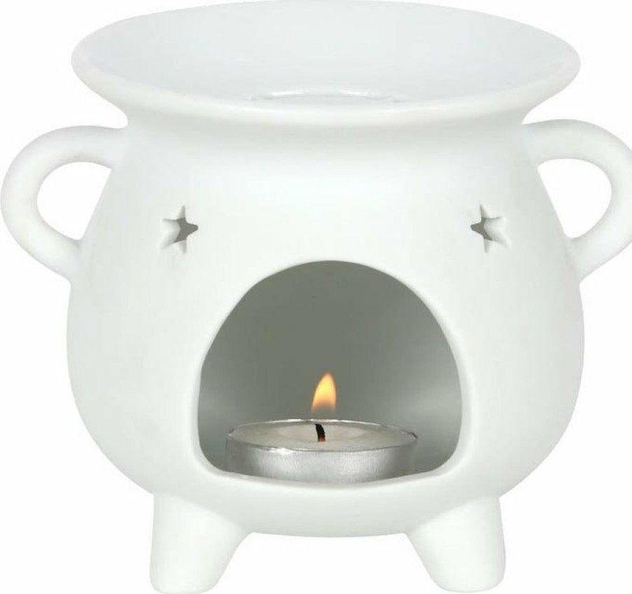 Styles * | Best Reviews Of Gothic Gifts The Moon White Mystical Moon | Cauldron Oil Burner