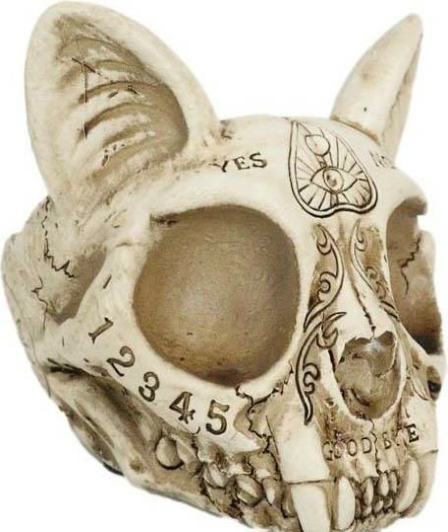 Styles * | Hot Sale Gothic Gifts Cats Spirit Board | Cat Skull Ornament