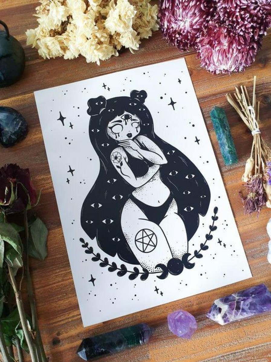 Homewares * | Best Reviews Of Pvmpkin Art Gothic Homewares Clairvoyant Witch | Art Print